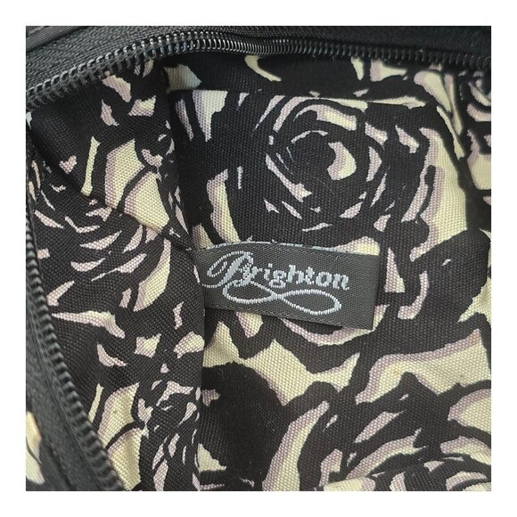 Brighton Black Nylon Patent Leather Trim Hobo Shoulder Bag Braided Strap Pockets - Picture 7 of 16